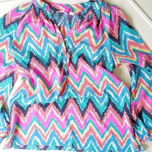 Lilly Pulitzer Multi Color Silk Top in Size XS